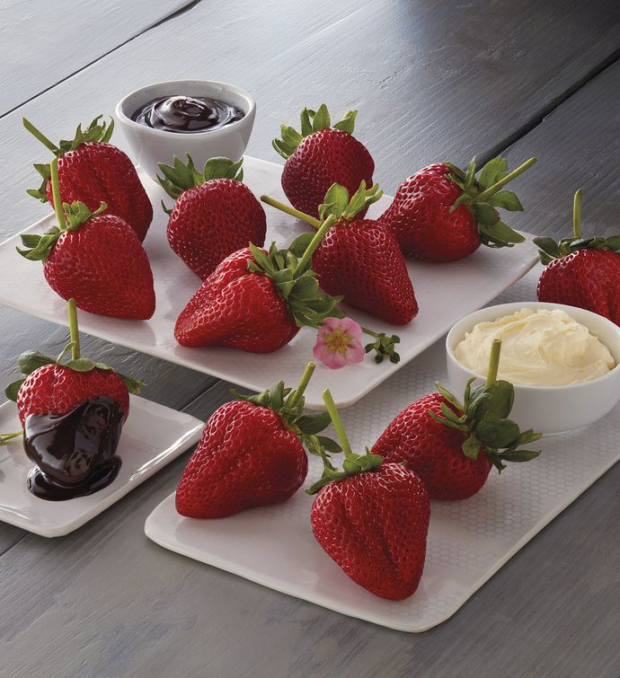 Strawberries, Devonshire Cream, and Chocolate Dipping Sauce Gift